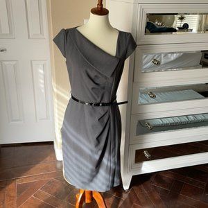 Gray Dress with Asymmetrical neckline